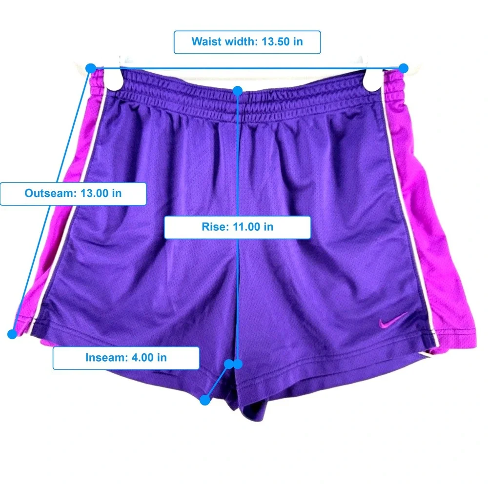 Nike Womens Purple Magenta Mesh Running Shorts M Y2K Sporty Casual Athleisure